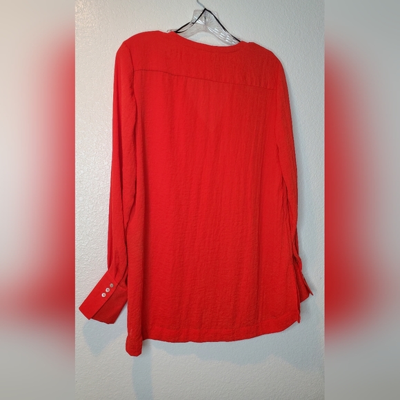 H&M V Neck Longsleeve Blouse/Red - Picture 2 of 7